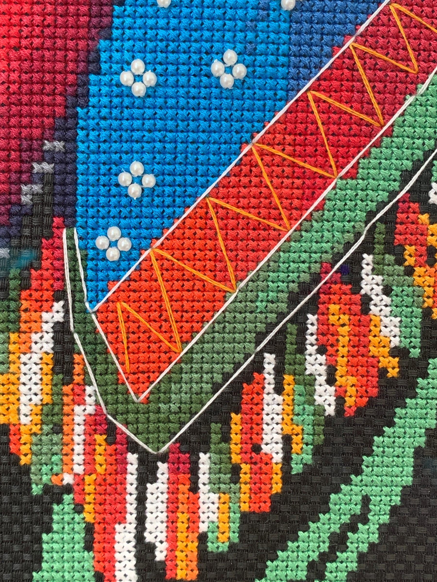 Counted Cross Stitch with Beadwork on Black Aida Cloth.jpg